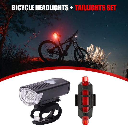 Bike Front Headlight Rear Taillight Bicycle Flashlight