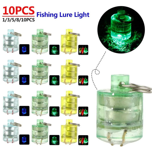 1-10PCS Mini Underwater Fishing Light Lure